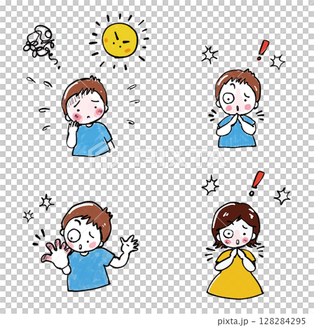 子供の突発的事故のイラスト 128284295