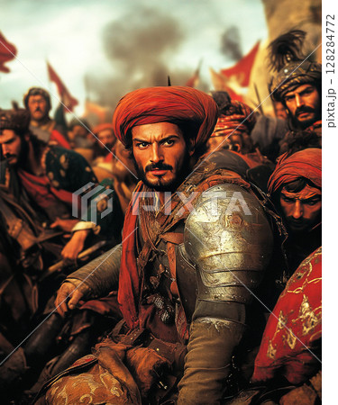 Epic confrontation during the Ottoman Hungarian War from 1521 to 1526 in historical context 128284772
