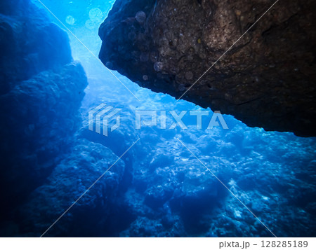 沖縄 青の洞窟・神秘の水中世界 沖縄 青の洞窟・神秘の水中世界 128285189
