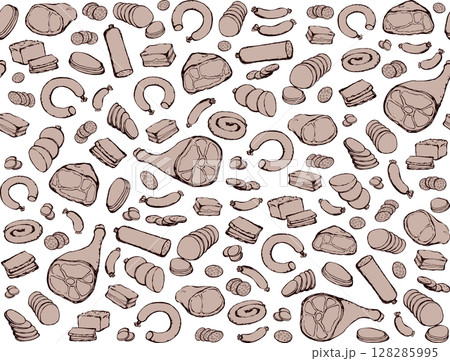 Meat production. Vector drawing food Meat production. Vector drawing food 128285995