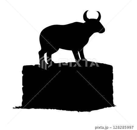 Vector drawing. Big golden idol 128285997