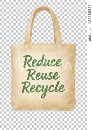 「Reduce Reuse Recycle」エコトートバッグ 128286582