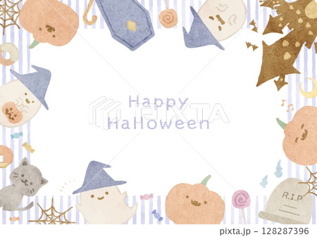 ほのぼのとしたハロウィーンのフレーム 128287396