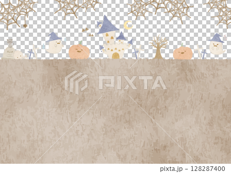 ほんわか可愛いハロウィーンの風景イラスト 128287400