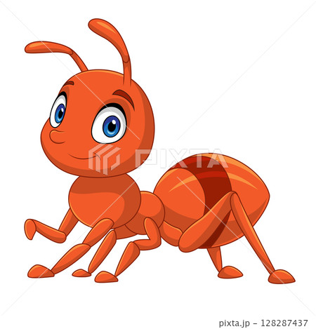 Cartoon ant isolated on white background 128287437