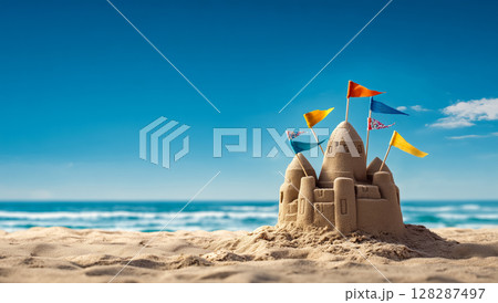 創造的な砂のアート城 128287497