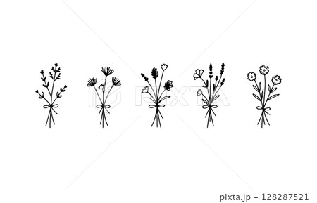 Whimsical Botanical Line Garland. A playful botanical garland in continuous line style with charming floral curves, perfect for decorative borders and design accents. Whimsical Botanical Line Garland. A playful botanical garland in continuous line style with charming floral curves, perfect for decorative borders and design accents. 128287521