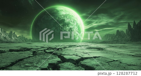 Mystical landscape on an alien planet with a...のイラスト素材 [128287712] - PIXTA