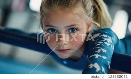 Young gymnast performs on balance beam,...のイラスト素材 [128288051] - PIXTA
