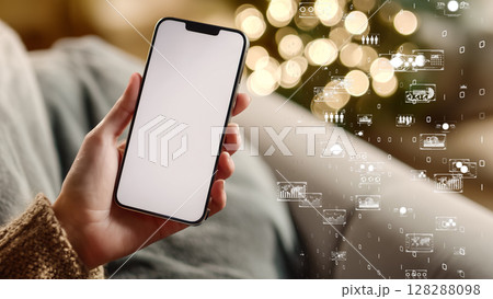 未来的なインターフェースを備えたモバイルデバイス 128288098