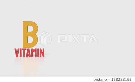 The Vitamin B text on white background for health concept 3d Rendering. 128288192