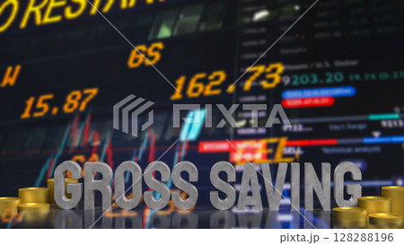 The Gross savings and coins for Business concept 3d Rendering. The Gross savings and coins for Business concept 3d Rendering. 128288196