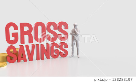 The Gross savings and coins for Business concept 3d Rendering. The Gross savings and coins for Business concept 3d Rendering. 128288197