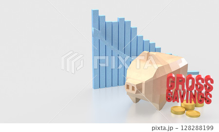 The Gross savings and Piggy Bank for Business concept 3d Rendering. The Gross savings and Piggy Bank for Business concept 3d Rendering. 128288199