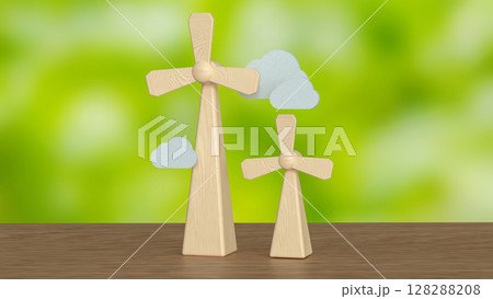 The Windmill for clean energy for ecology concept 3d Rendering. The Windmill for clean energy for ecology concept 3d Rendering. 128288208