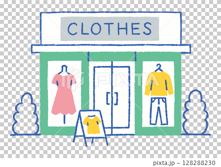 A store with a show window filled with cute clothes_Color 128288230