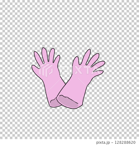 Rubber gloves, pink, simple 128288620