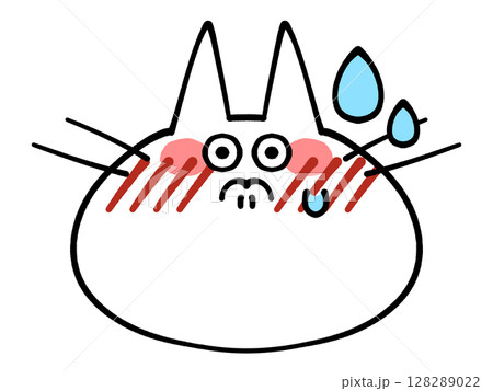 顔のみにゃんこのアイコンイラスト素材 128289022