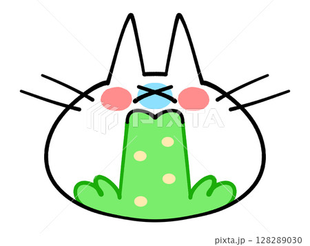 顔のみにゃんこのアイコンイラスト素材 128289030