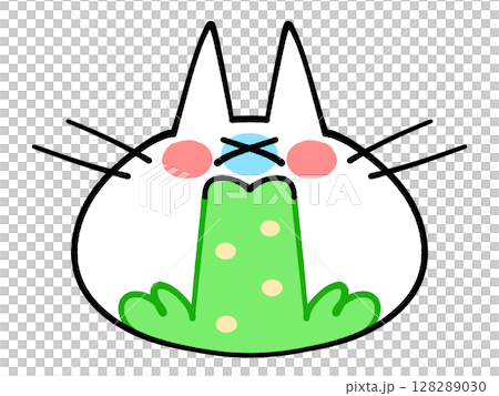 顔のみにゃんこのアイコンイラスト素材 128289030