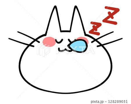 顔のみにゃんこのアイコンイラスト素材 128289031