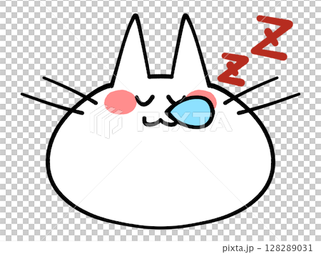 顔のみにゃんこのアイコンイラスト素材 128289031