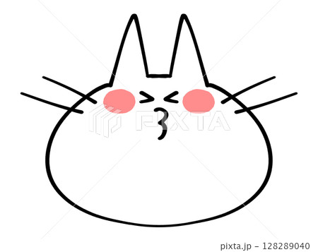 顔のみにゃんこのアイコンイラスト素材 128289040