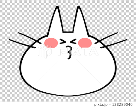 顔のみにゃんこのアイコンイラスト素材 128289040
