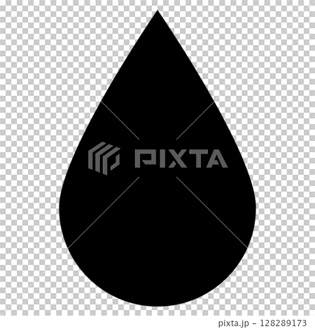 Black water drop icon, ink sign 128289173