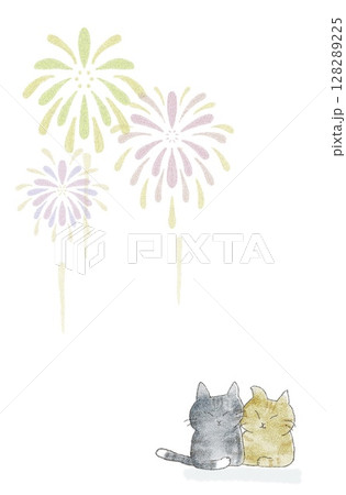花火と猫 128289225