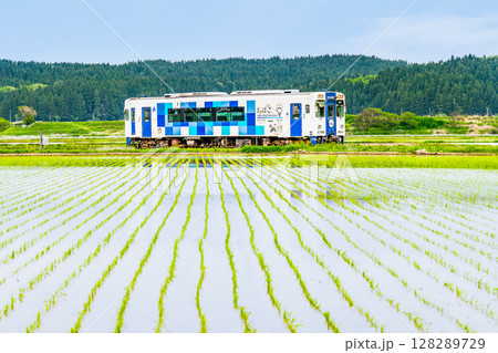 由利高原鉄道 水田を駆ける列車(曲沢-前郷) 由利高原鉄道 水田を駆ける列車(曲沢-前郷) 128289729