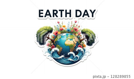 Earth Day sticker theme with Generative AI. 128289855