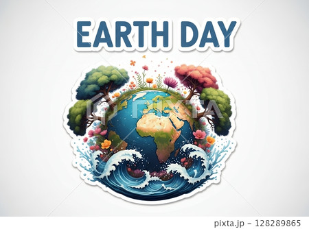 Earth Day sticker theme with Generative AI. 128289865