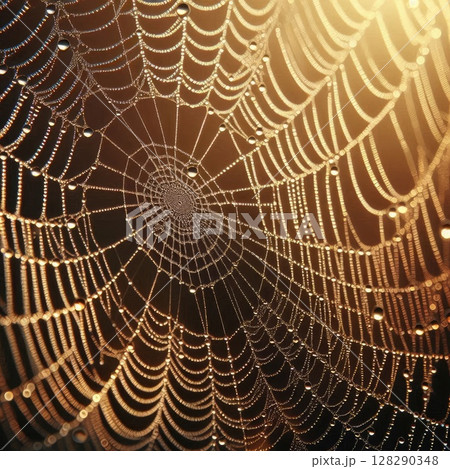 Spider web in sunlight 128290348