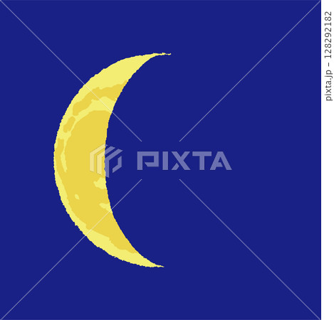 アナログ手描き風の月 128292182