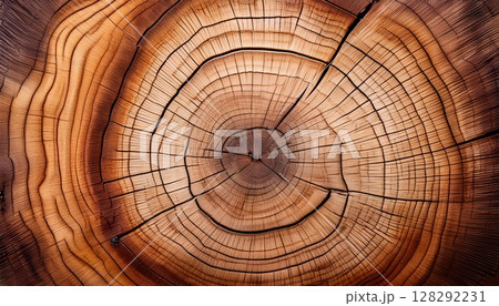 木の切り株断面の年輪テクスチャ背景 木の切り株断面の年輪テクスチャ背景 128292231
