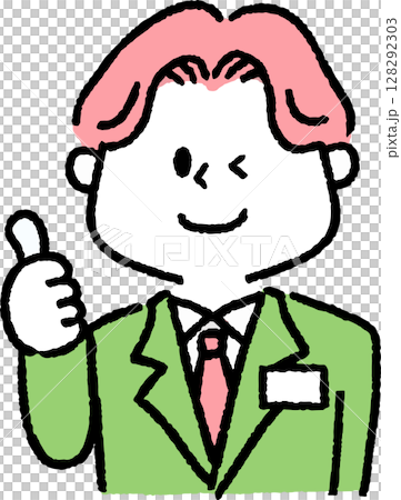 A man in a suit giving a good sign A man in a suit giving a good sign 128292303