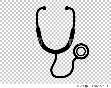 Stethoscope icon simple black 128292491