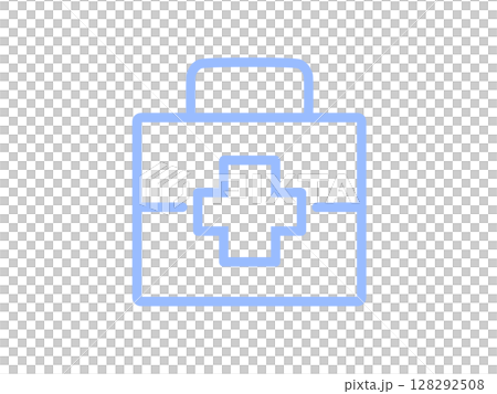 Simple first aid kit icon (blue) 128292508