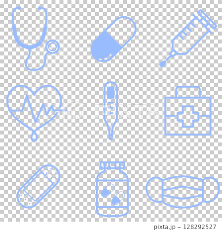 Healthcare Icon Simple Set Blue Healthcare Icon Simple Set Blue 128292527