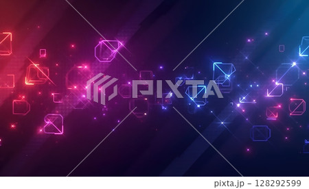 Elegant tech-style background with soft glowing geometric forms 128292599
