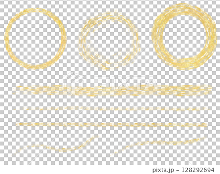 Bright gold circle, frame and line decoration set Bright gold circle, frame and line decoration set 128292694