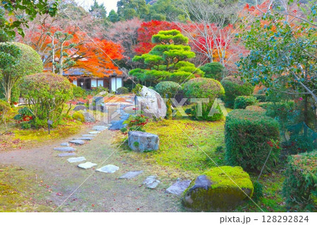 聚遠亭（しゅうえんてい）の紅葉/龍野城、龍野公園にある日本庭園 128292824