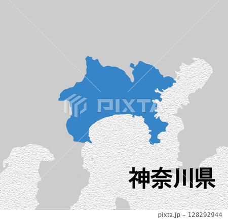 日本地図　神奈川県 128292944