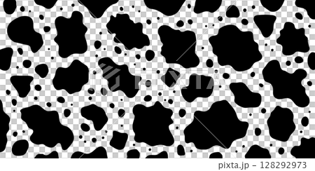 シームレスな白黒の牛柄背景イラスト 128292973
