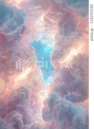 Dreamy Pastel Reflection in Ethereal Space 128293289