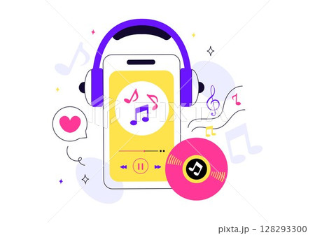 Viral Tunes Vector Illustration Featuring Songs that Became Popular with Sound Waves Equalizer, Voice Signal Circle, and Digital Visualization Sound 128293300