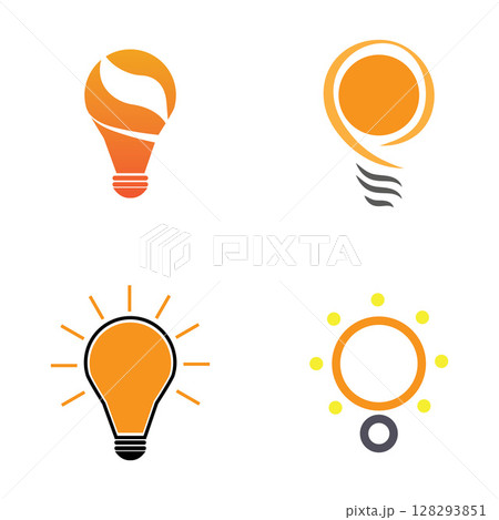 Light bulb icon line yellow and grey color Vector Image 128293851
