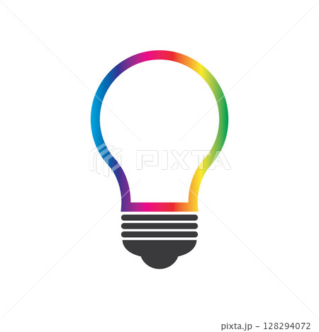 Bulb logo with power icon lamp logo colorful design template 128294072
