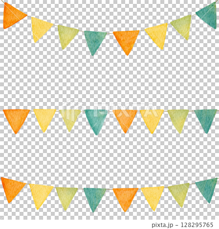 彩色花環插圖水彩畫 128295765